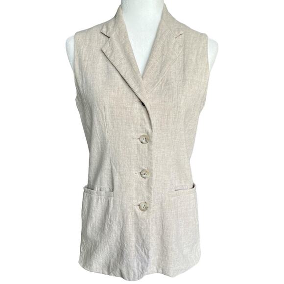 VTG 90S EXPRESS LINEN VEST TOP - Picture 1 of 8